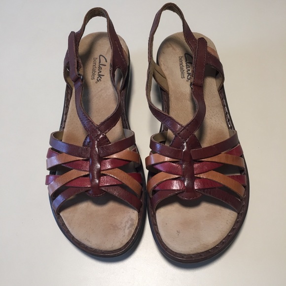 Clarks Shoes - Clarks Bendables Leather Sandals Ankle Strap 7